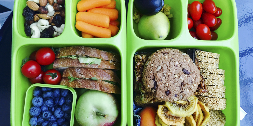 Healthy Food In Green Lunch Box