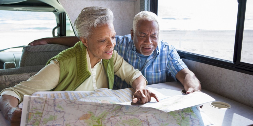 senior couple trip planning